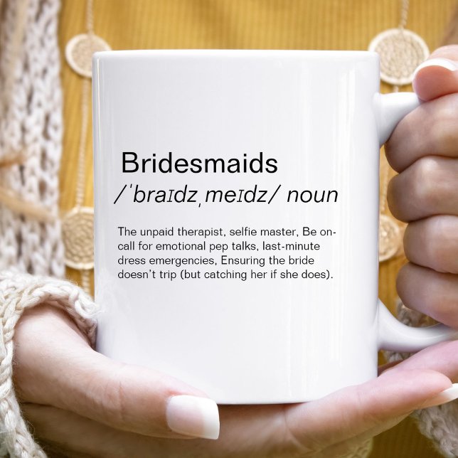 Caneca De Café Definição engraçada de damas de honra proposta de  (Criador carregado)