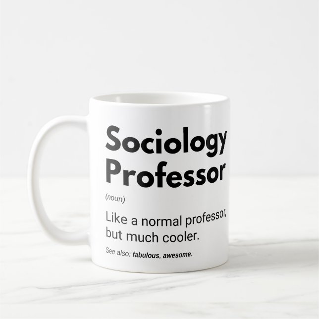 Caneca De Café Definição Engraçada de Professor de Sociologia (Esquerda)
