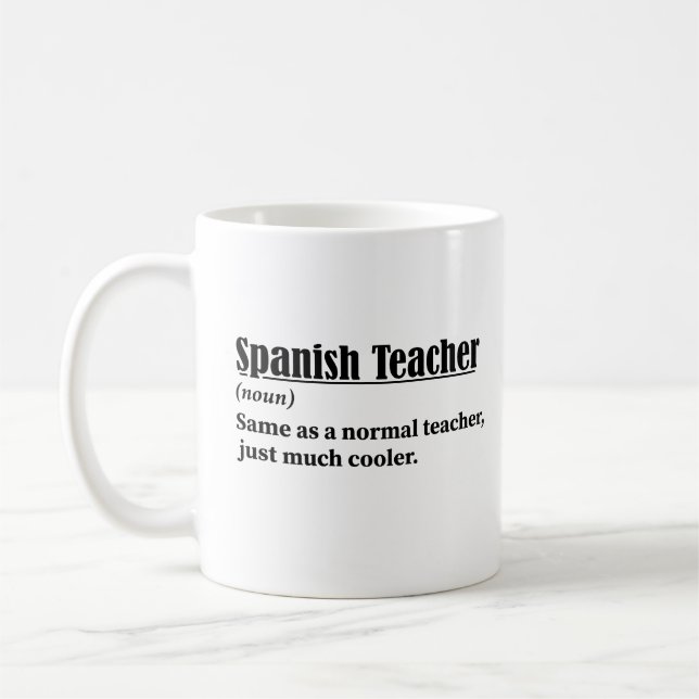 Caneca De Café Definição Engraçado de Professora Espanhol (Esquerda)