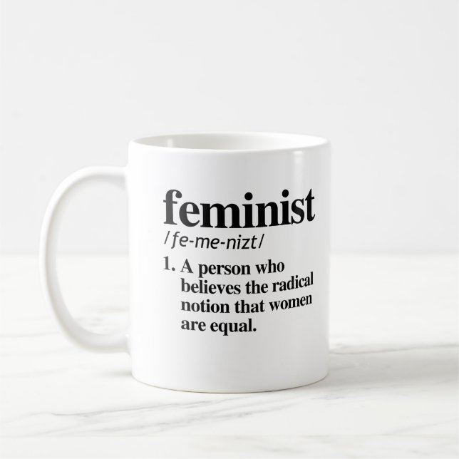 Caneca De Café Definição feminista - uma pessoa que acredite (Esquerda)