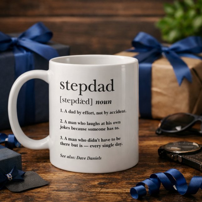 Caneca De Café Definição Moderna de Padrasto Engraçado Presente d (Criador carregado)