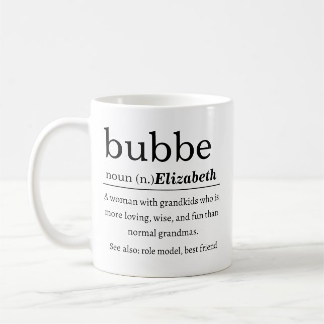 Caneca De Café Definição Personalizada de Bubbe (Esquerda)