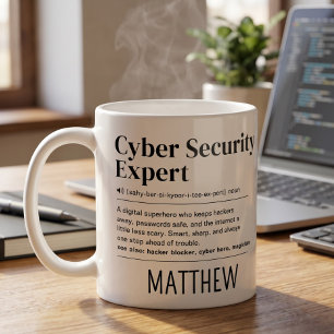 Caneca De Café Definição Personalizada de Especialista em Seguran