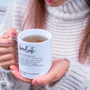 Caneca De Café Definição Personalizada De Formando Preto E Branco