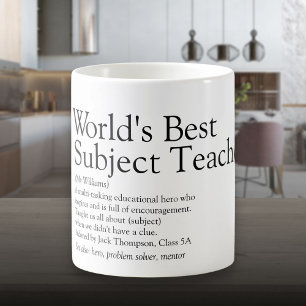 Caneca De Café Definição Personalizada de Melhor Professor do Mun