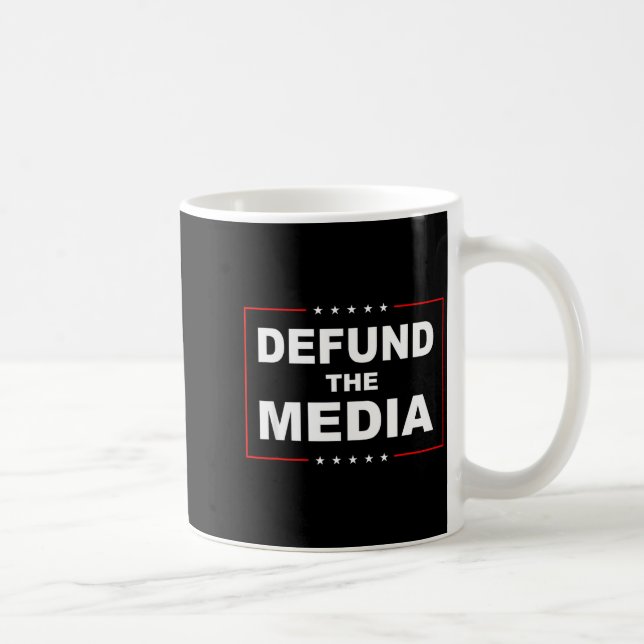 Caneca De Café Defund The Media Stop Don't Suprt Fake News  (Direita)