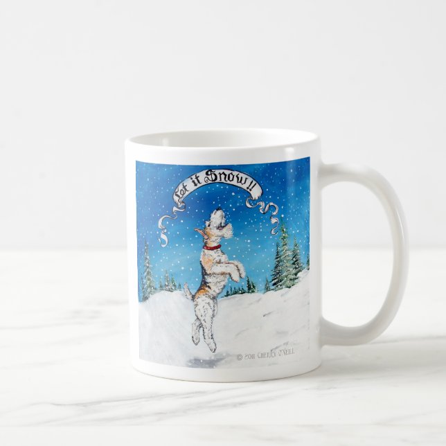 Caneca De Café Deixais lhe para nevar Fox Terrier do fio! (Direita)