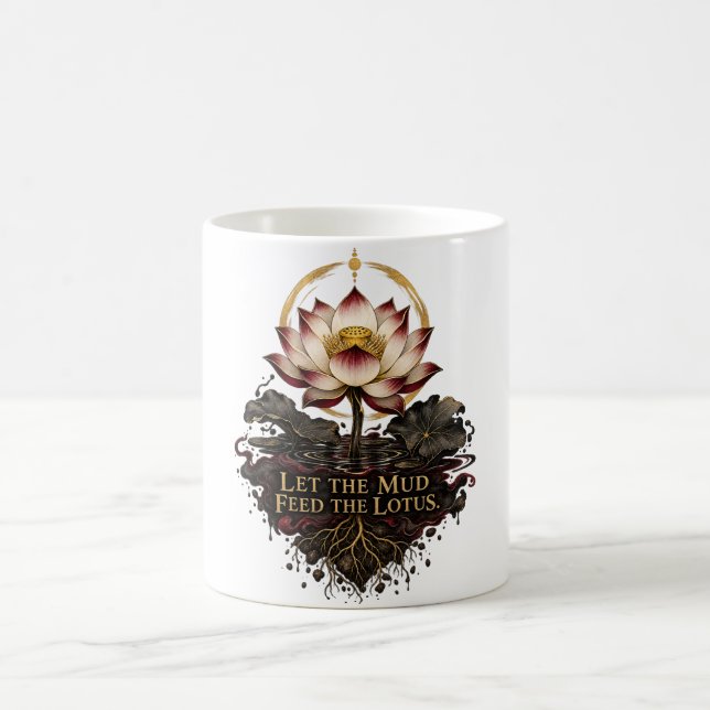 Caneca De Café Deixe a Lama Alimentar o Lótus Dhammapada (Centro)