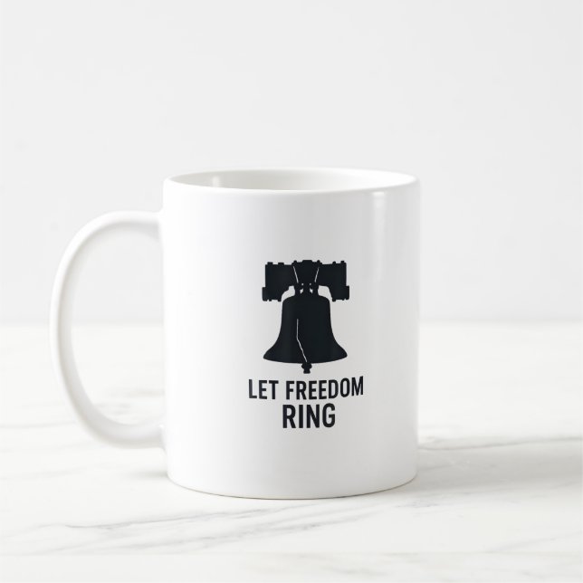 Caneca De Café Deixe a Liberdade Andar Bell Silhouette Moderno Pa (Esquerda)