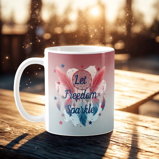 Caneca De Café Deixe a liberdade despertar o Dreamcatcher Mug (Criador carregado)