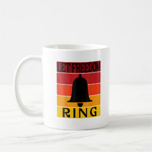 Caneca De Café Deixe a liberdade tocar retro Sunset Bell