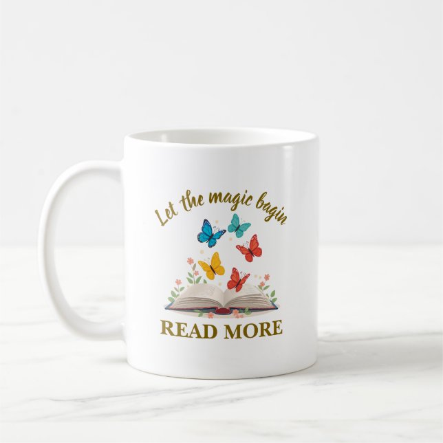 Caneca De Café Deixe a Magia Começar Leia Mais (Esquerda)