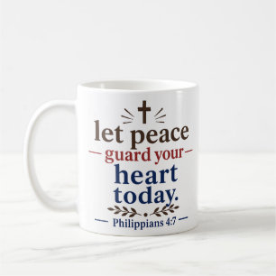 Caneca De Café Deixe a Paz Guardar Seu Coração Hoje Citação Crist