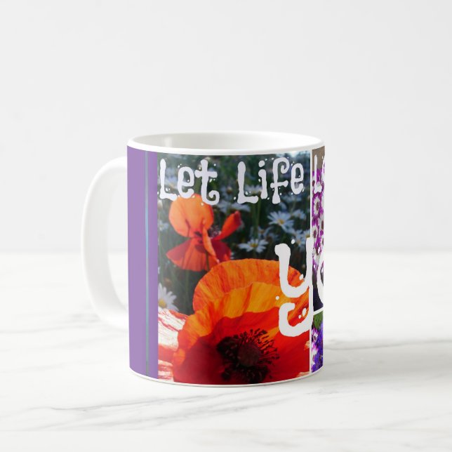 Caneca De Café Deixe A Vida Amar Seu Floral Inspirador (Frente Esquerda)