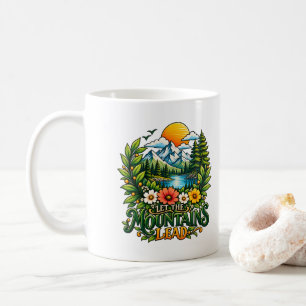Caneca De Café Deixe as Montanhas Liderar Minimalista Natureza Mo