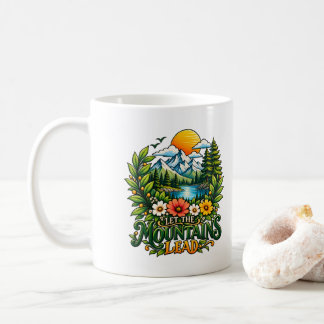 Caneca De Café Deixe as Montanhas Liderar Minimalista Natureza Mo