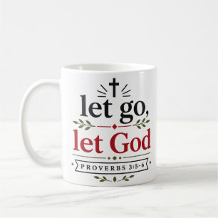 Caneca De Café Deixe Ir, Deixe Deus Versículo Bíblico Cristão Mod