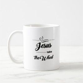 Caneca De Café "Deixe Ir e Confie: "Jesus pegue a Roda"