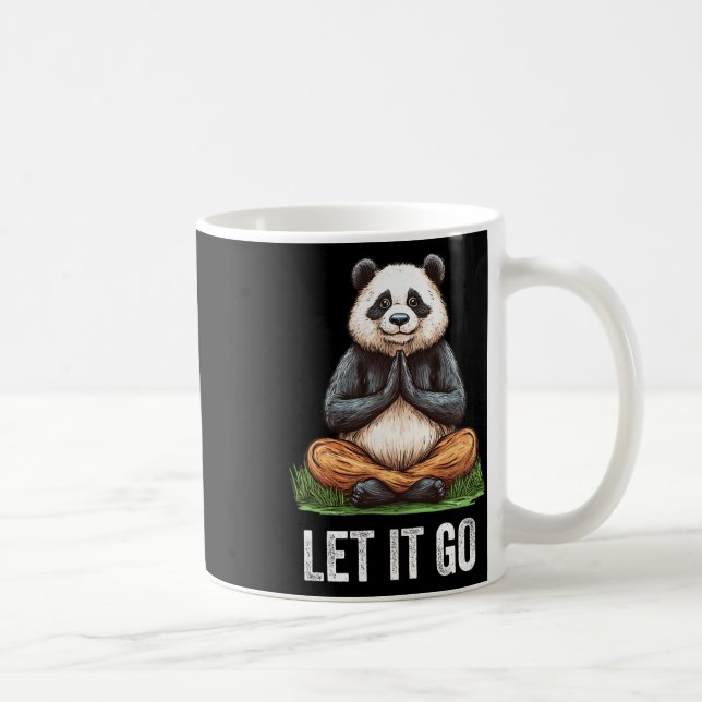 Caneca De Café Deixe Ir Panda Fazendo Yoga Meditação Zen  (Direita)