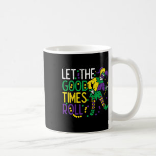 Caneca De Café Deixe O Bom Tempo Rolar Jester Miçanga Mardi Gra E