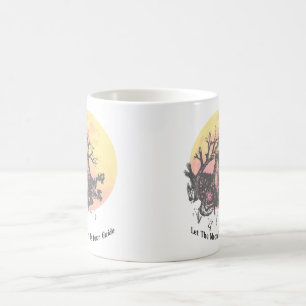 Caneca De Café Deixe o guia da lua, o lobo na lua e a mão afretad
