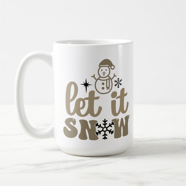 Caneca De Café Deixe-o nevar no Natal branco (Esquerda)