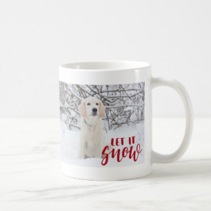 Caneca De Café Deixe-o nevar Vermelho, foto personalizada de inve