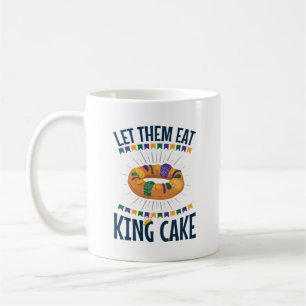 Caneca De Café Deixe-Os Comer Rei Bolo Mardi Gras Engraçado