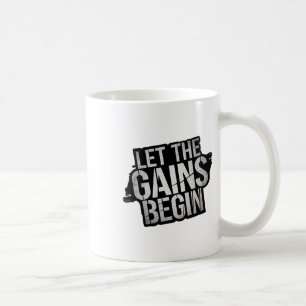 Caneca De Café Deixe os Ganhos Começarem Academia Fisiculturismo 