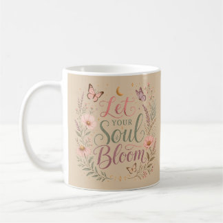Caneca De Café Deixe Sua Alma Florescer Boho Flores Silvestres Ar