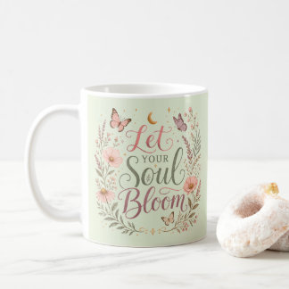 Caneca De Café Deixe Sua Alma Florescer Boho Flores Silvestres Su