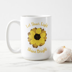 Caneca De Café Deixe Sua Luz Brilhar Girassol Radiante