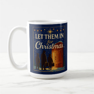 Caneca De Café Deixem Eles Entrar para o Design de Natal