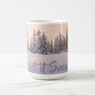 Caneca De Café Deixem-na nevar Cena de Inverno Coffee Mug