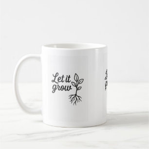 Caneca De Café Deixem-No Crescer - Uma Planta Minimalista