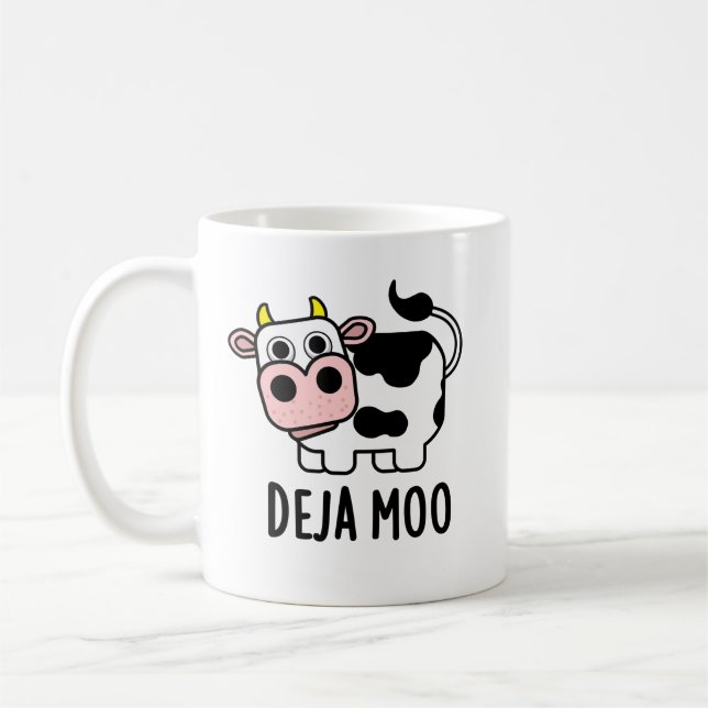 Caneca De Café Deja Moo Funny Cow Pun (Esquerda)