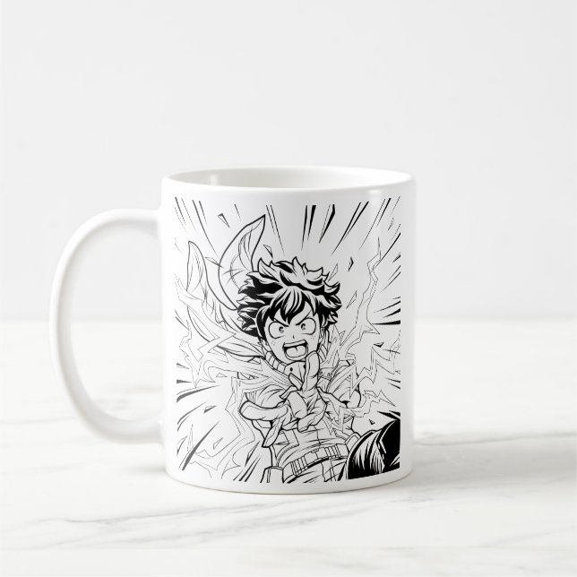 Caneca De Café Deku In Action Mood (Esquerda)
