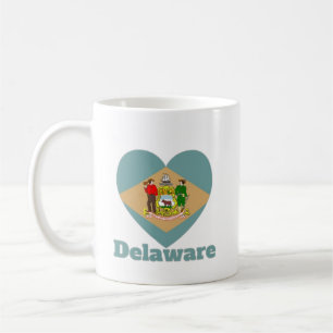 Caneca De Café Delaware Heart Flag