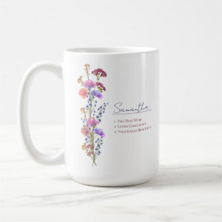 Caneca De Café Delicado Flor de Campo em Acrílico Personalizado