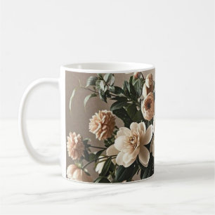 Caneca De Café delicado floral maleável inspirado na vintagem ele