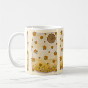 Caneca De Café Delicado Laranja Autoral Céu Sonhador Design