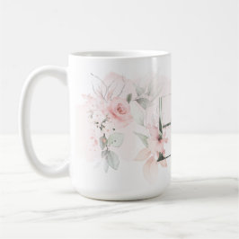 Caneca De Café Delicar Cor-de-rosa rosa rosa pinto Monograma - Le
