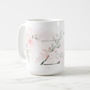 Caneca De Café Delicar Cor-de-Rosa Rosa Rosa Rosa Monograma - Let