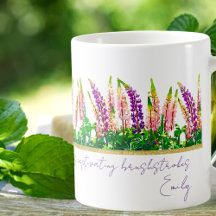 Delicar Flores De Lupina Roxo Cita Mug