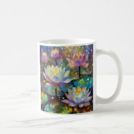 Caneca De Café Delicate Lotus Flowers Blossoming in the Snow