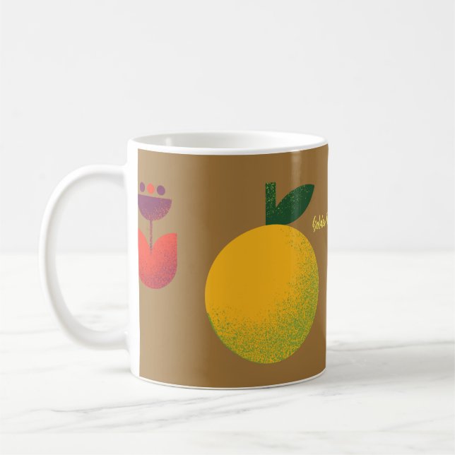 Caneca De Café Delícia de Fruta Floral do ouro (Esquerda)