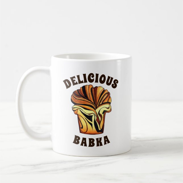 Caneca De Café Deliciosa Babka Chocolate Bread Loaf Jewish Bakery (Esquerda)