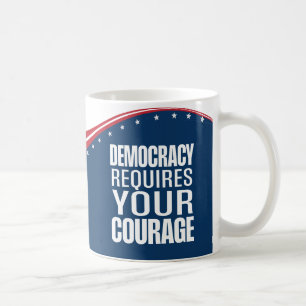 Caneca De Café Democracia Requer Coragem Bandeira