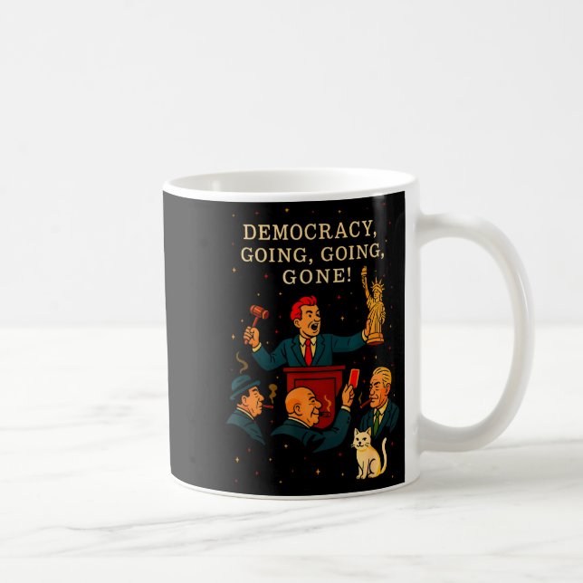 Caneca De Café Democracy Auction Gone Funny Litical Satire Gift  (Direita)