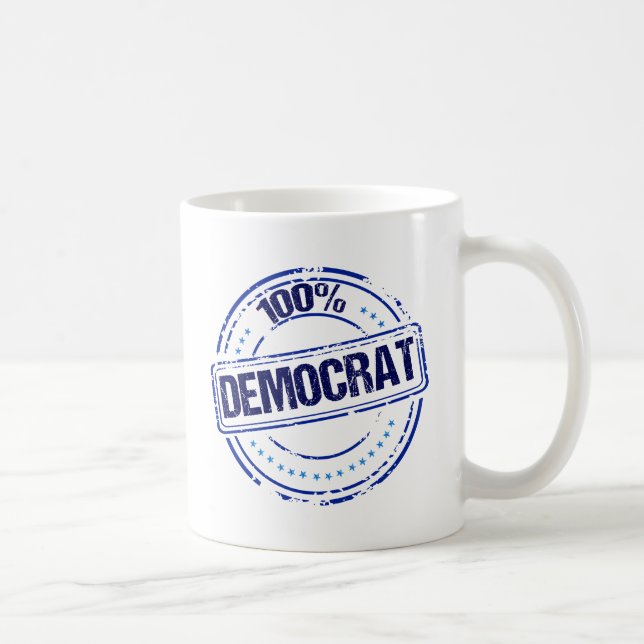 Caneca De Café Democrata 100% Política (Direita)
